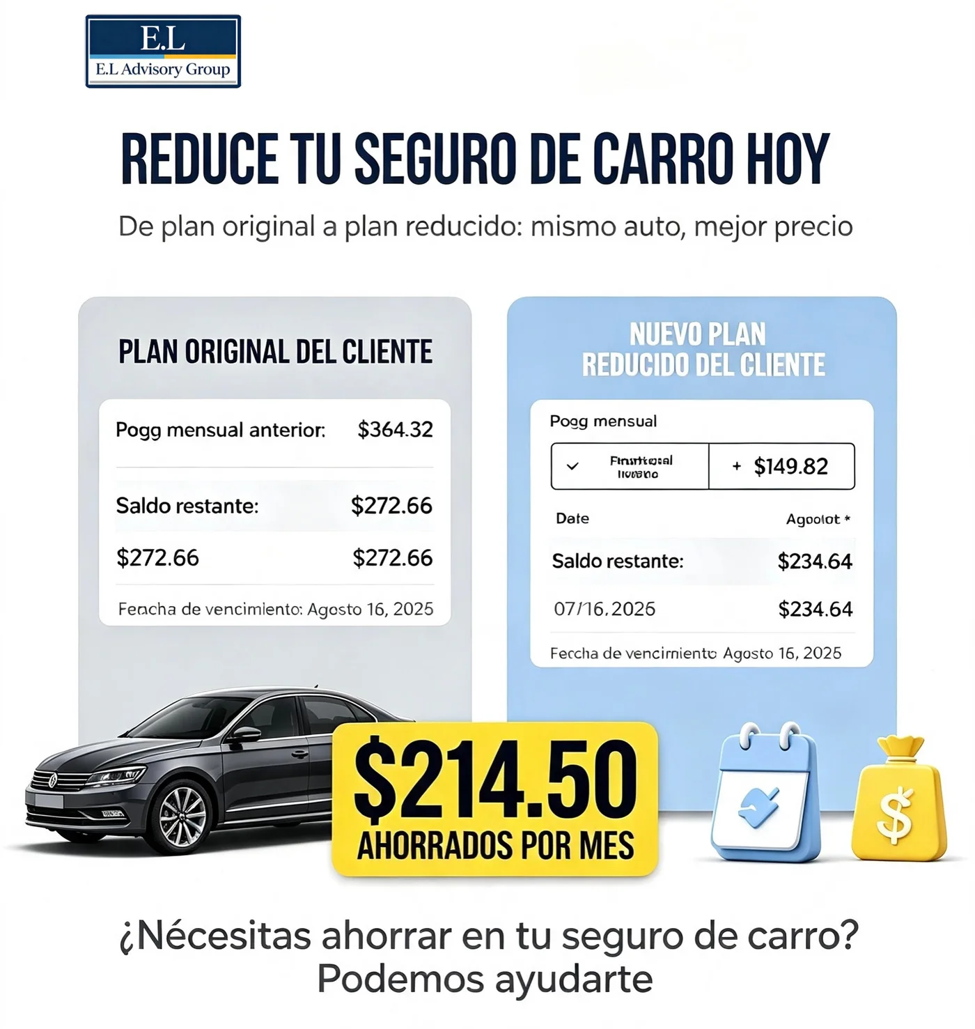 Caso de ahorro mensual en seguro