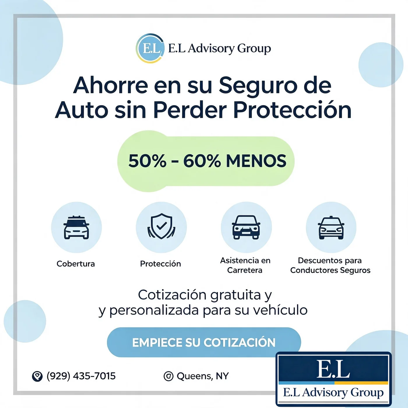 Cotización de seguro de auto E.L Advisory Group